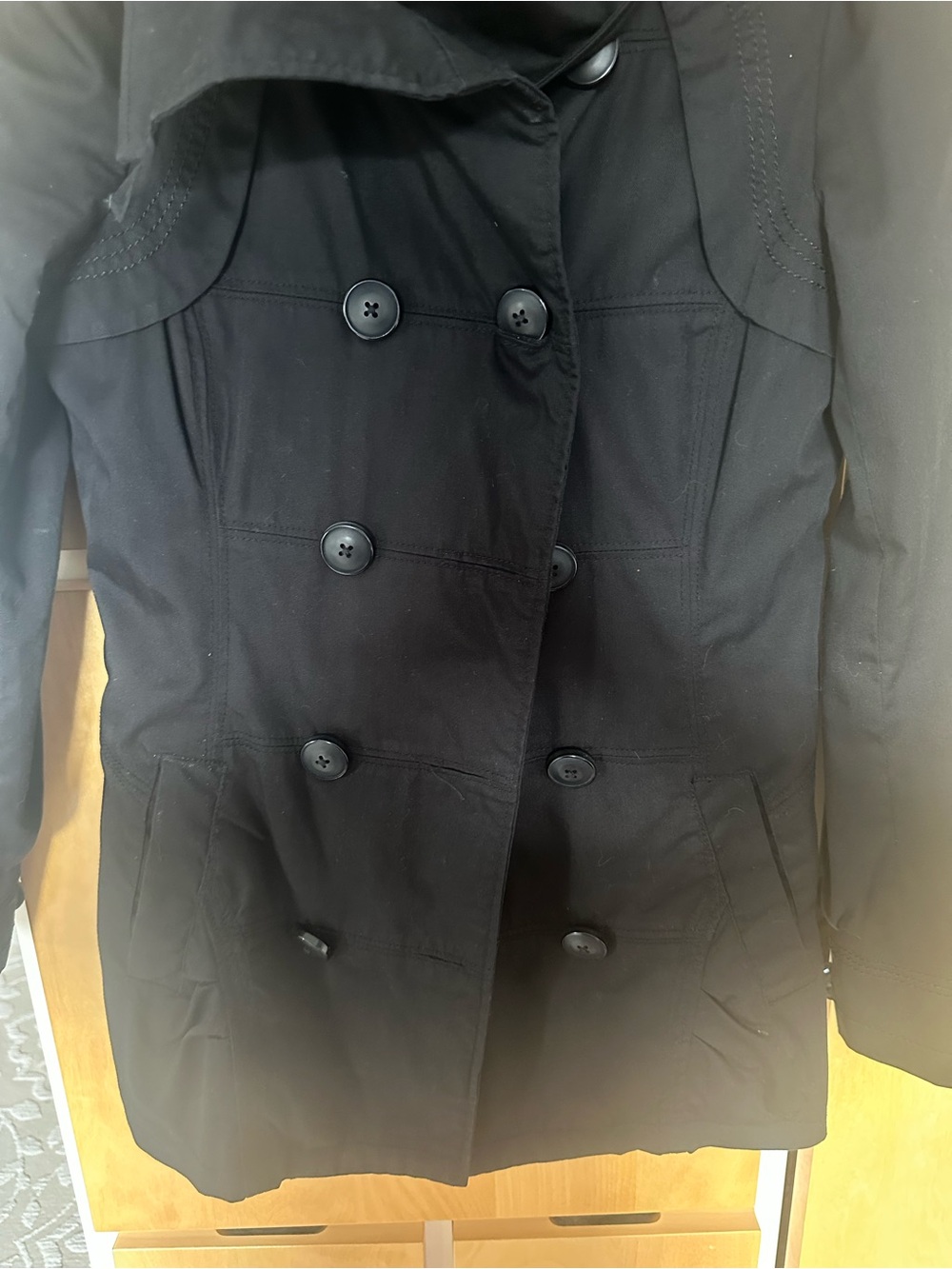 Vero Moda Black Double-Breasted Trench Coat - Picture 4 of 6